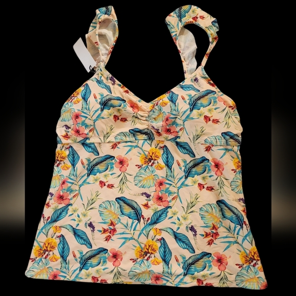 Wallflower Tropical Floral Print Bikini Top