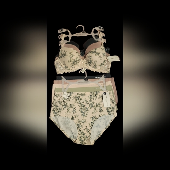 Laura Ashley 3-Pack Bras & Matching 5-Pack Panties