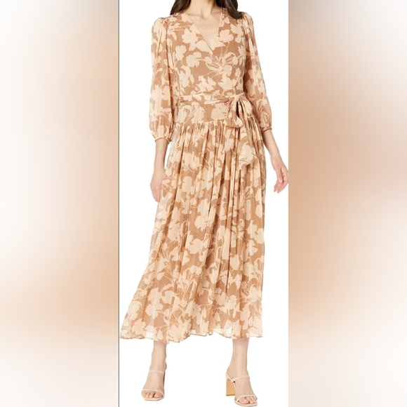Calvin Klein 3/4 Sleeve Maxi Dress, Size 4
